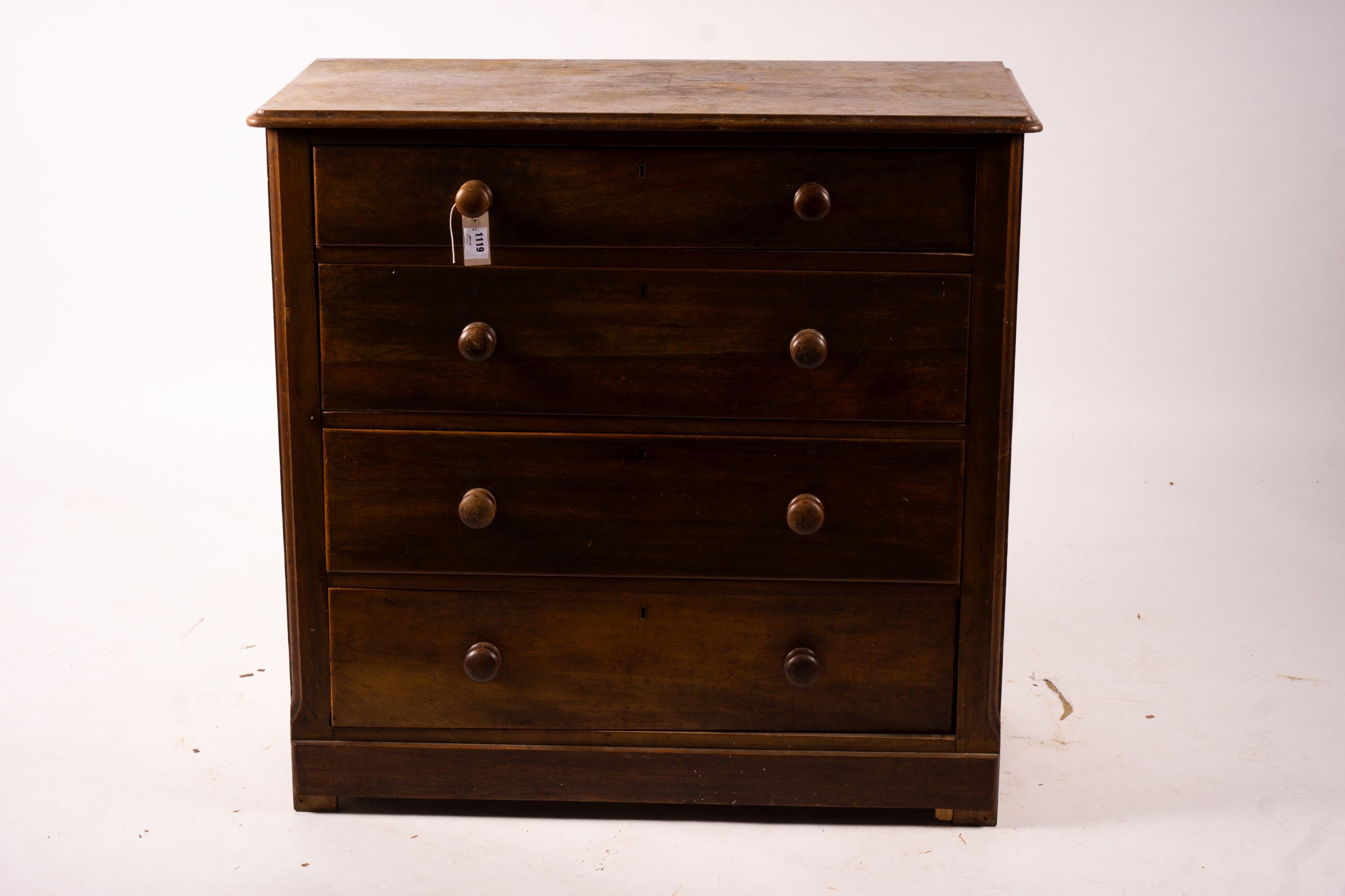 A pair of Victorian walnut chests, width 102cm, depth 49cm, height 99cm